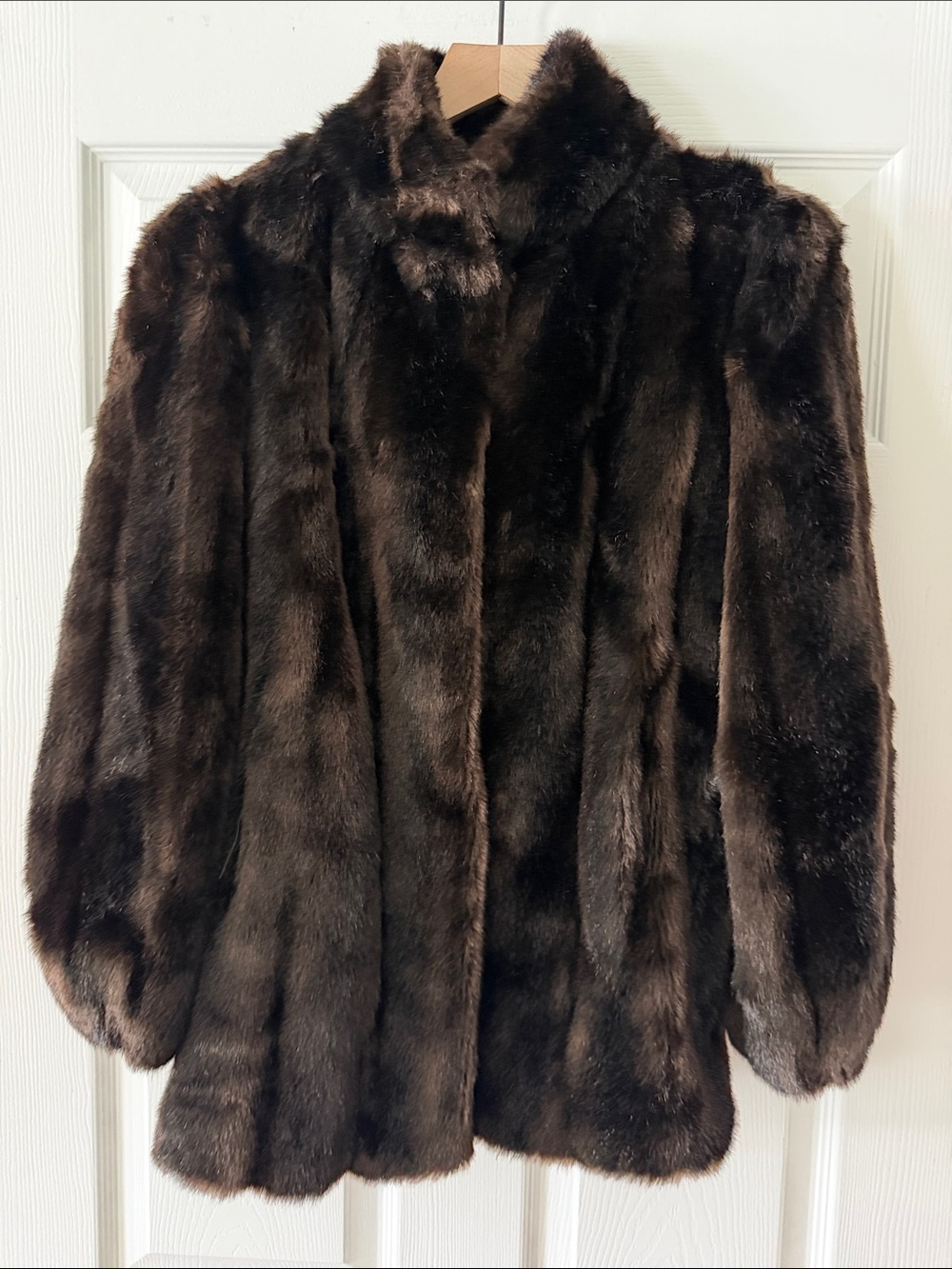 Vintage 80s Hillmoor New York French Tissavel Plush Faux Fur Swing Jacket